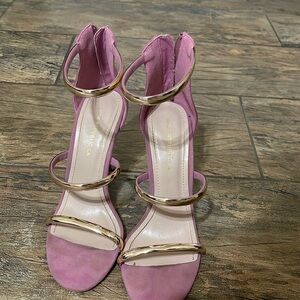 Pink and gold heels